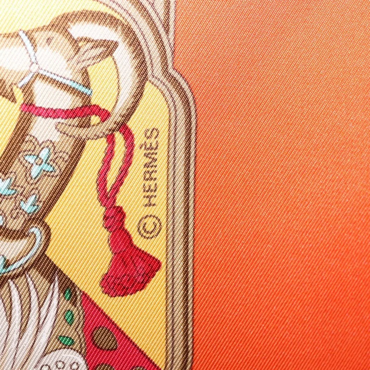 Hermes Carré 90 Silk multicolor, Orange, Silk, Scarf