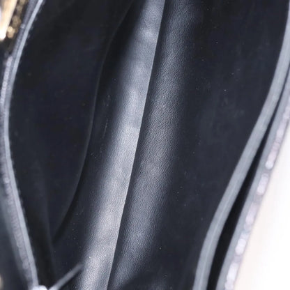 Bally Vintage Chain Quilted Leather, Black, Leather, Shoulder Bag