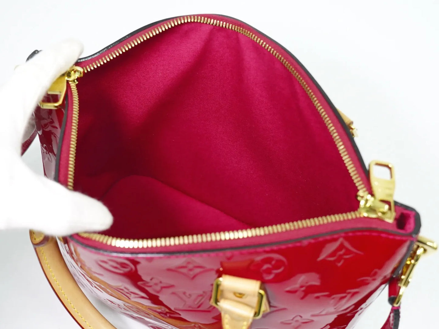 Louis Vuitton Montebello Monogram Vernis, Pink, Patent Leather, Handbag