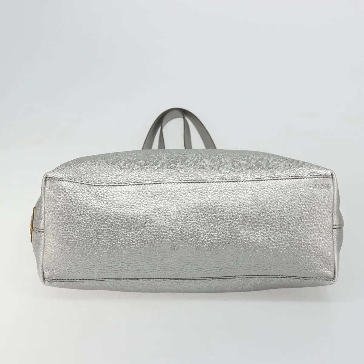 Prada Vintage Tote Leather, Silver, Leather, Tote Bag