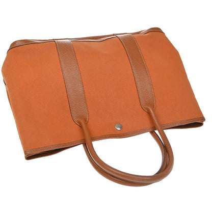 Hermes Garden Party Toile and Leather, Orange, Canvas, Handbag
