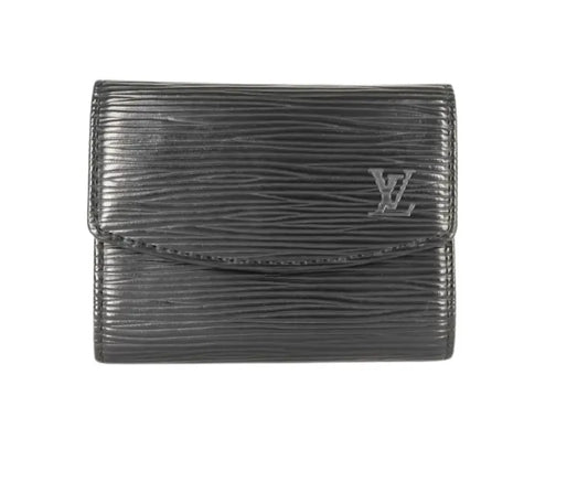 Louis Vuitton Iris Wallet NM Epi, Black, Leather, Wallet