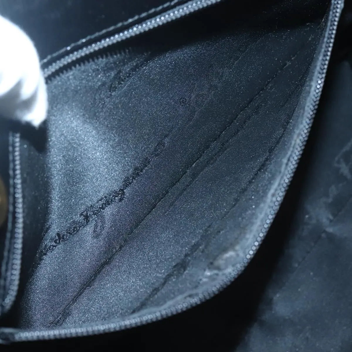 Salvatore Ferragamo Vintage Vara Bow Tote Lizard Embossed Leather, Black, Leather, Tote Bag