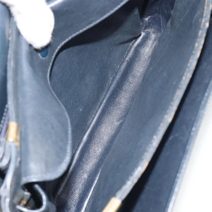 Celine Vintage Horse Carriage C Macadam Canvas and Leather, Navy, Canvas, Shoulder Bag