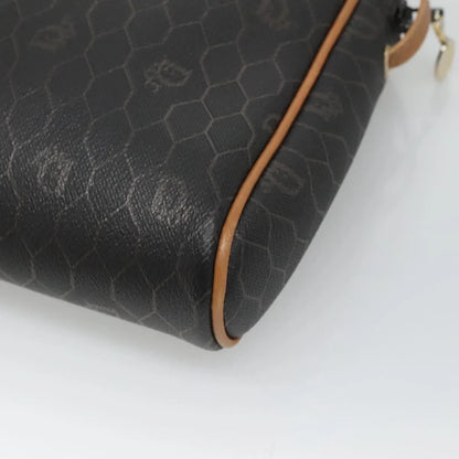 Christian Dior Vintage Honeycomb Canvas and Leather, Black, Canvas, Shoulder Bag