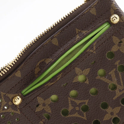 Louis Vuitton Pochette Plate Perforated Monogram Canvas, Brown, Canvas, Clutch