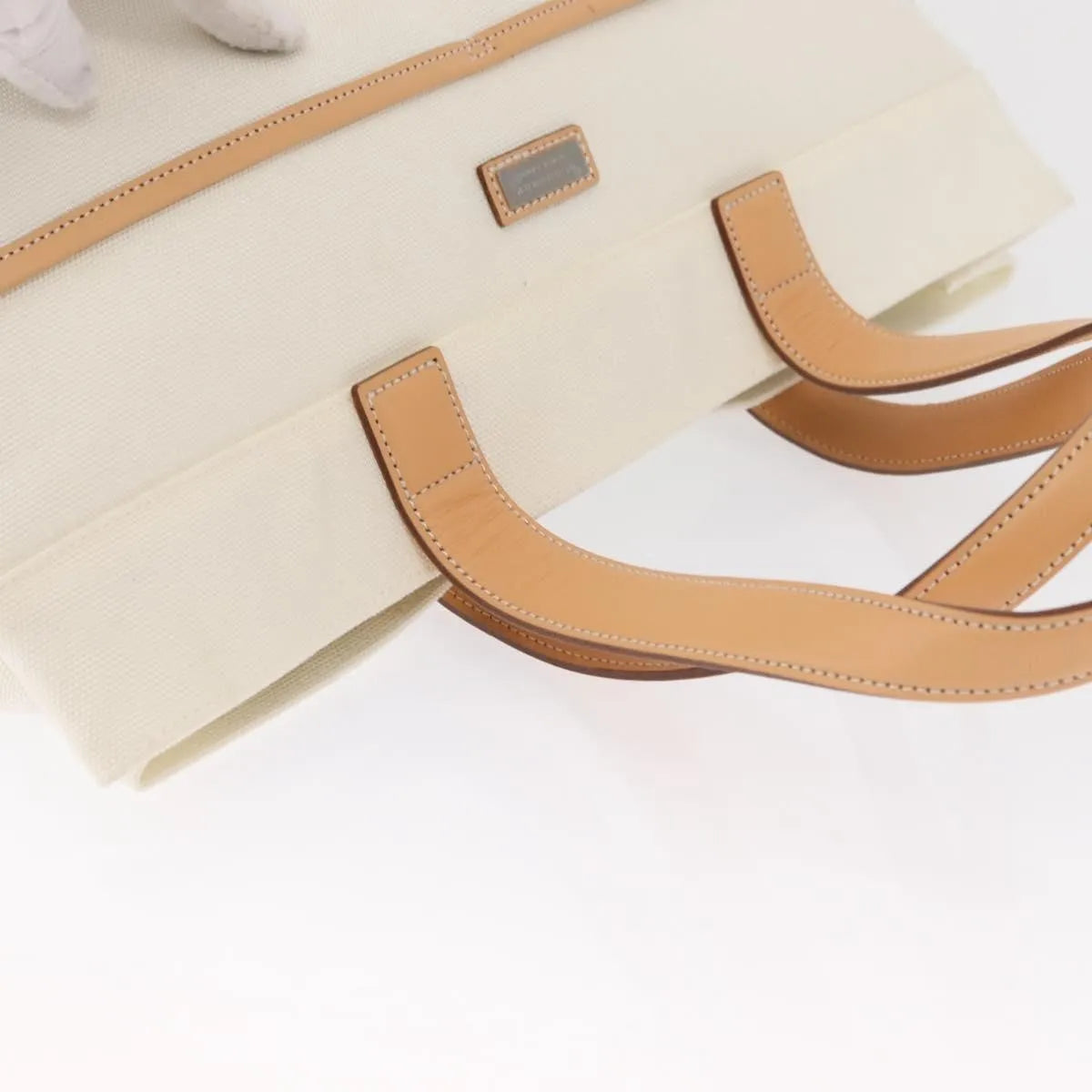 Burberry Black Label Canvas, White, Canvas, Tote Bag