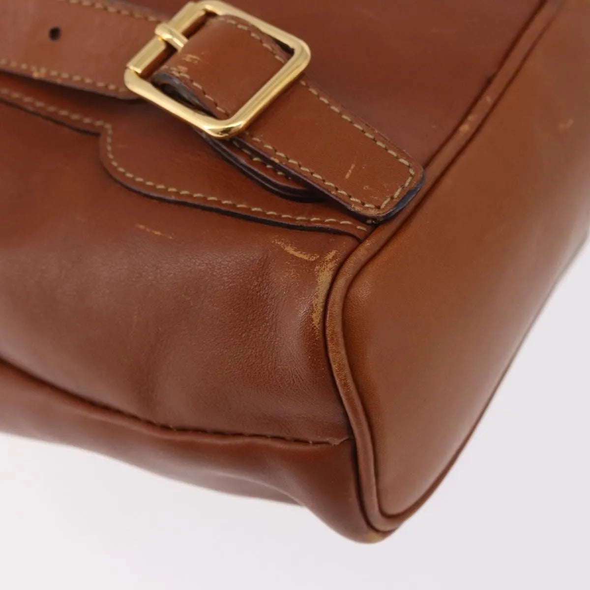 Gucci Vintage Bamboo Leather, Brown, Leather, Backpack