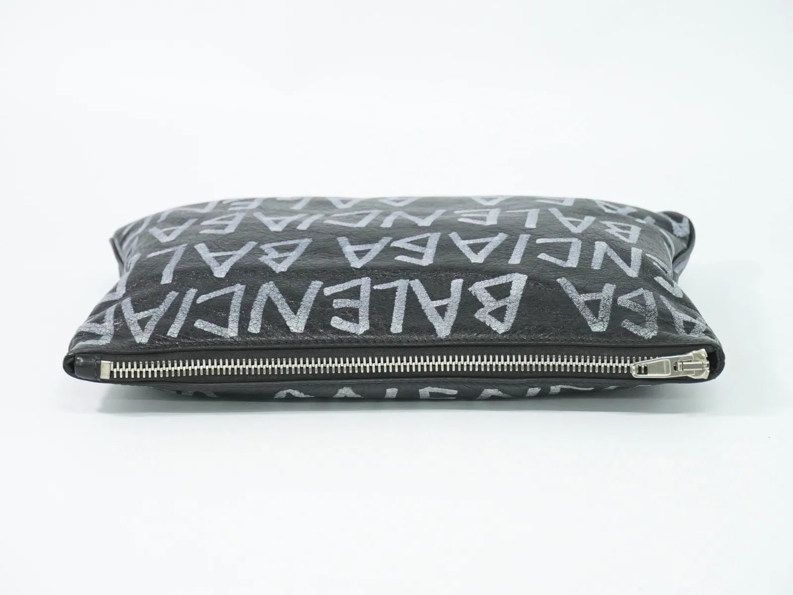 Balenciaga Graffiti Leather, Black, Leather, Clutch