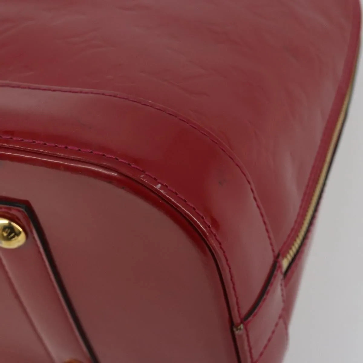 Louis Vuitton Alma Monogram Vernis, Red, Patent Leather, Handbag