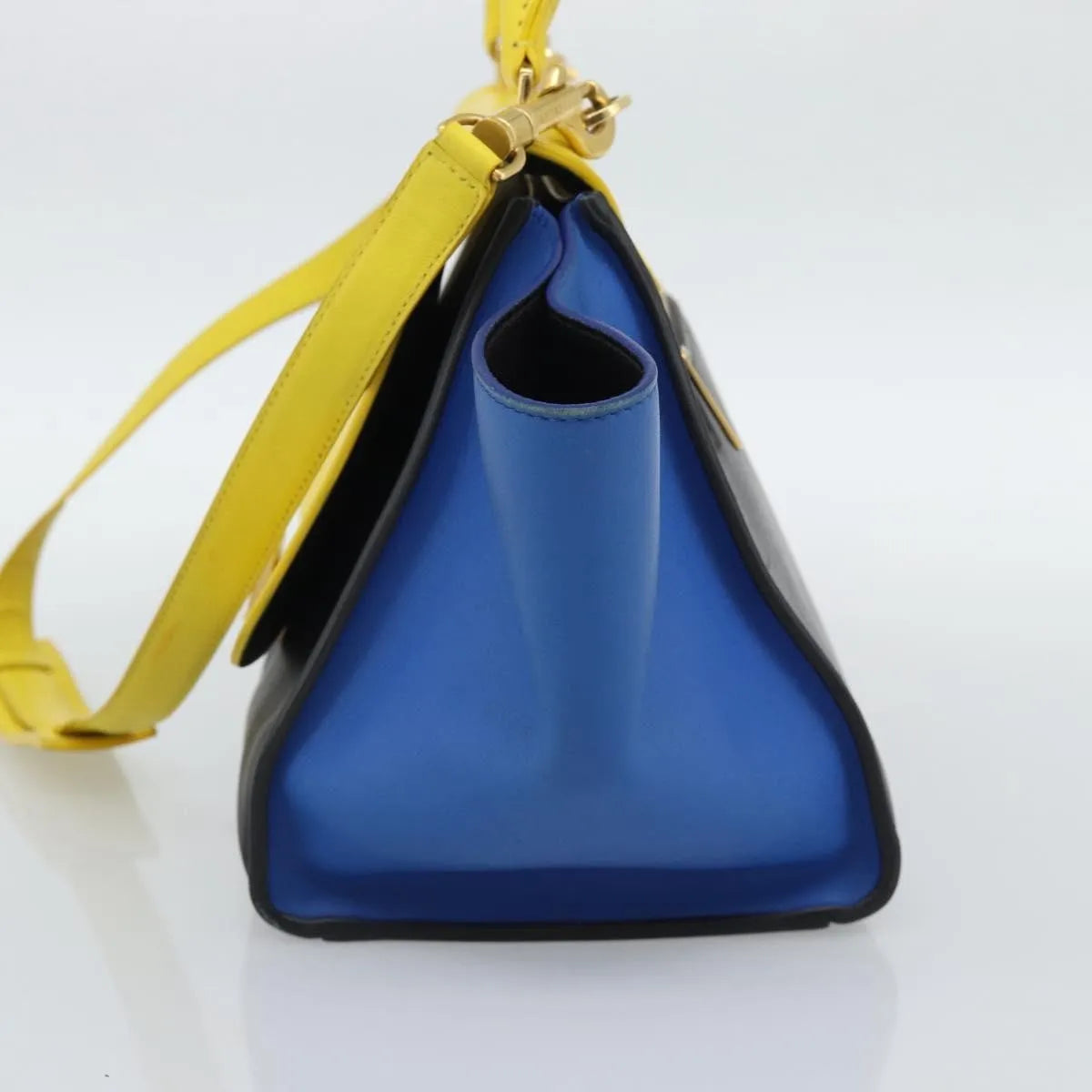 Celine Tricolor Trapeze Leather, Multicolour, Leather, Handbag