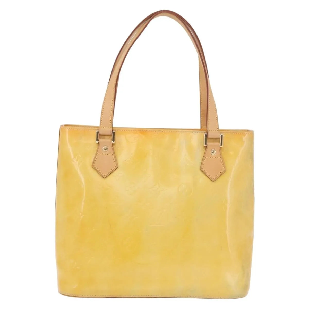 Louis Vuitton Houston Monogram Vernis, Yellow, Patent Leather, Handbag