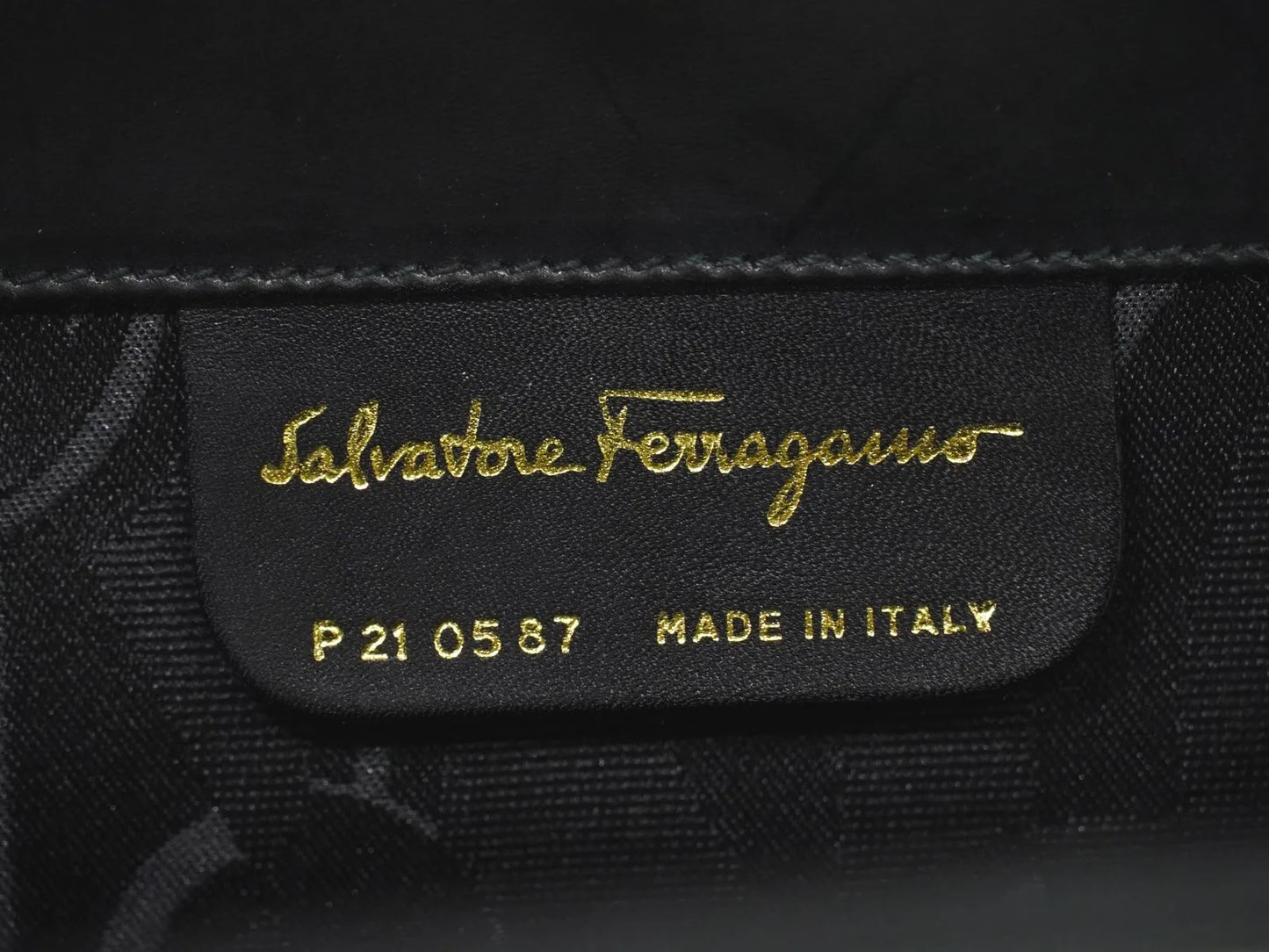 Salvatore Ferragamo Vintage Gancini Chain Leather, Black, Leather, Shoulder Bag