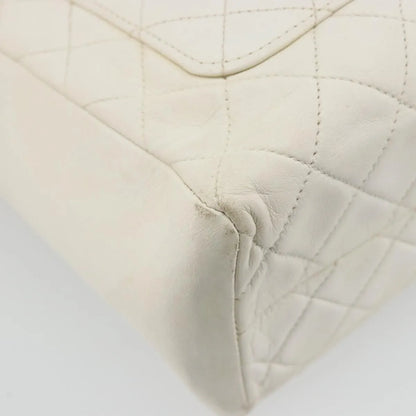 Chanel CC handbag Leather, White, Canvas, Handbag