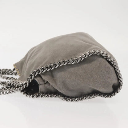 Stella McCartney Falabella Fold Over Faux Suede, Gray, Synthetic, Shoulder Bag