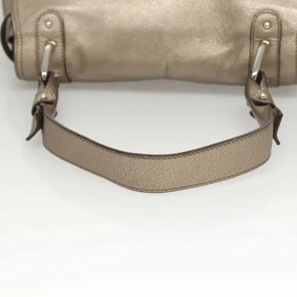 Salvatore Ferragamo Sofia Satchel Leather, Gold, Leather, Shoulder Bag