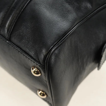 Gucci Britt Boston Duffle Leather, Black, Leather, Handbag