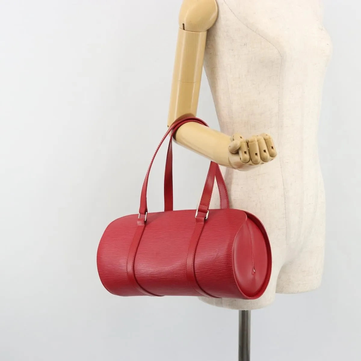 Louis Vuitton Soufflot Epi Leather, Red, Leather, Handbag