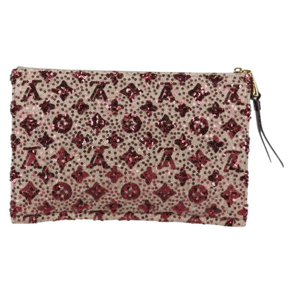 Louis Vuitton Pochette Felt and Sequin, Burgundy, Canvas, Clutch