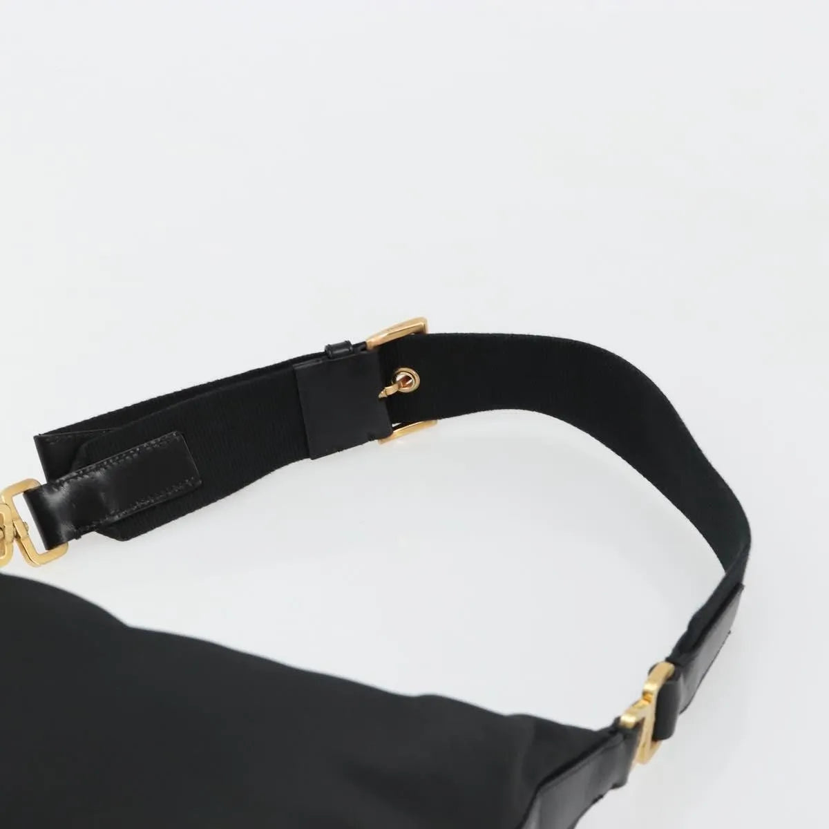Prada Shoulder Python, Black, Nylon, Shoulder Bag