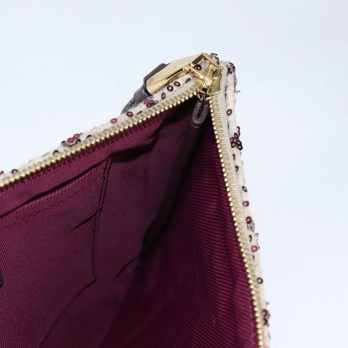 Louis Vuitton Pochette Felt and Sequin, Burgundy, Canvas, Clutch