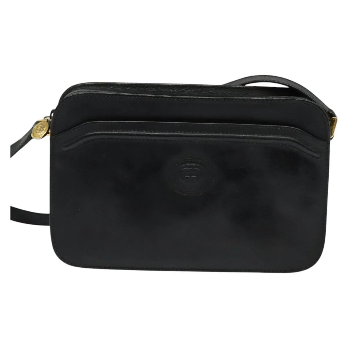 Gucci Vintage Leather, Black, Leather, Shoulder Bag