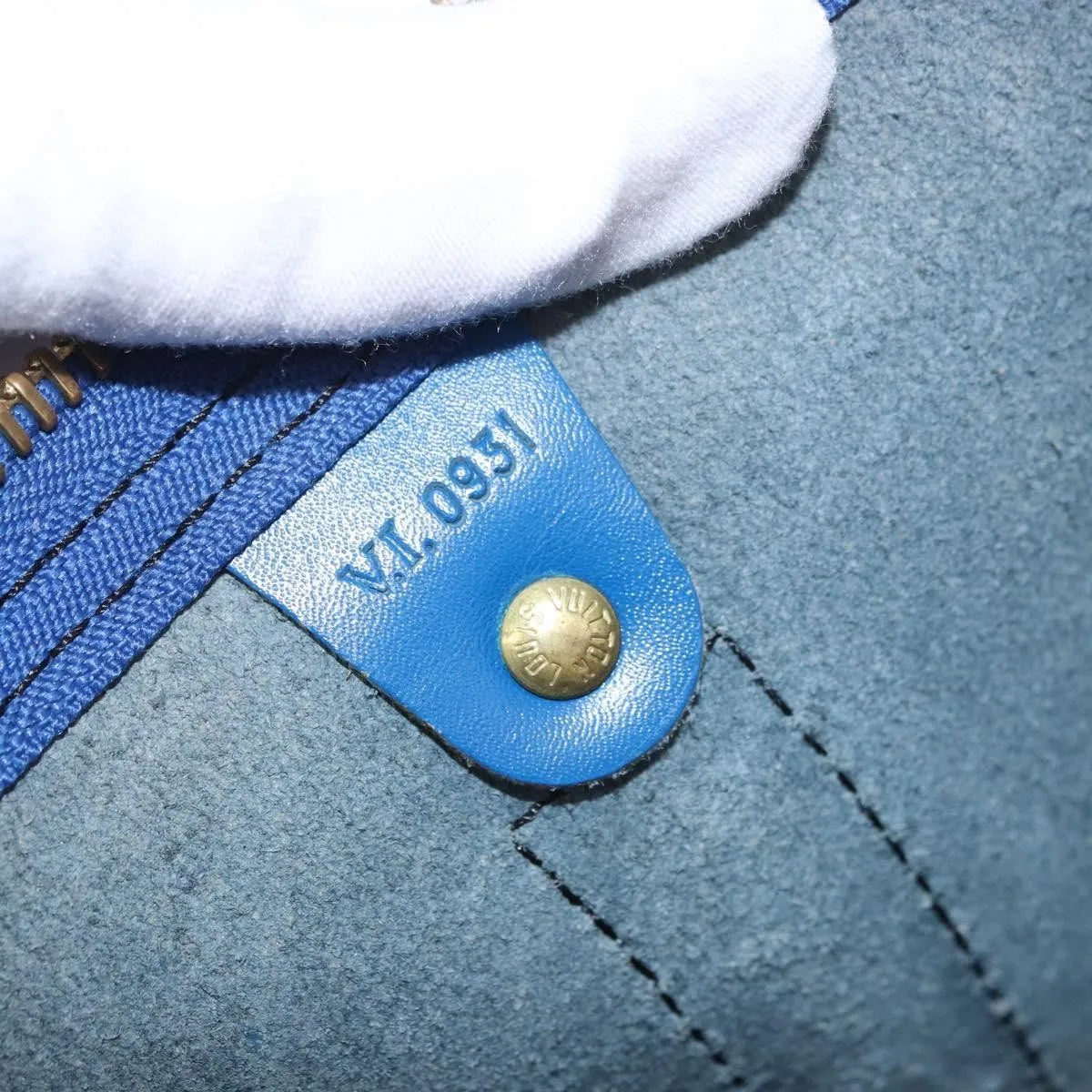 Louis Vuitton Keepall Epi Leather, Blue, Leather, Travel Bag