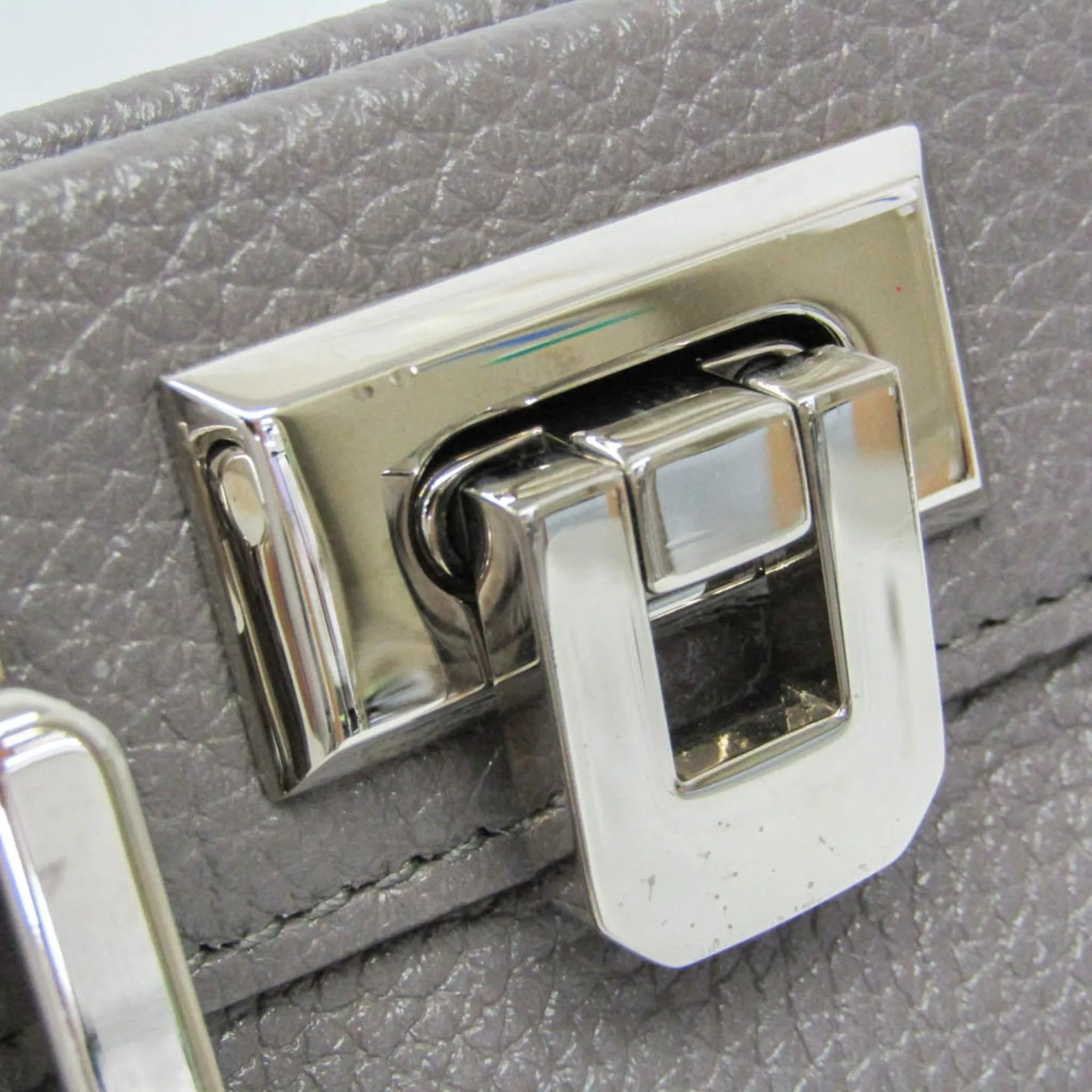Gucci Zumi Top Handle Leather, Gray, Leather, Handbag