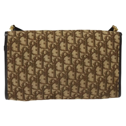 Christian Dior Vintage Trotter Flap Canvas, Brown, Canvas, Shoulder Bag