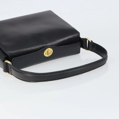 Gucci Vintage Convertible Box Leather, Black, Leather, Handbag