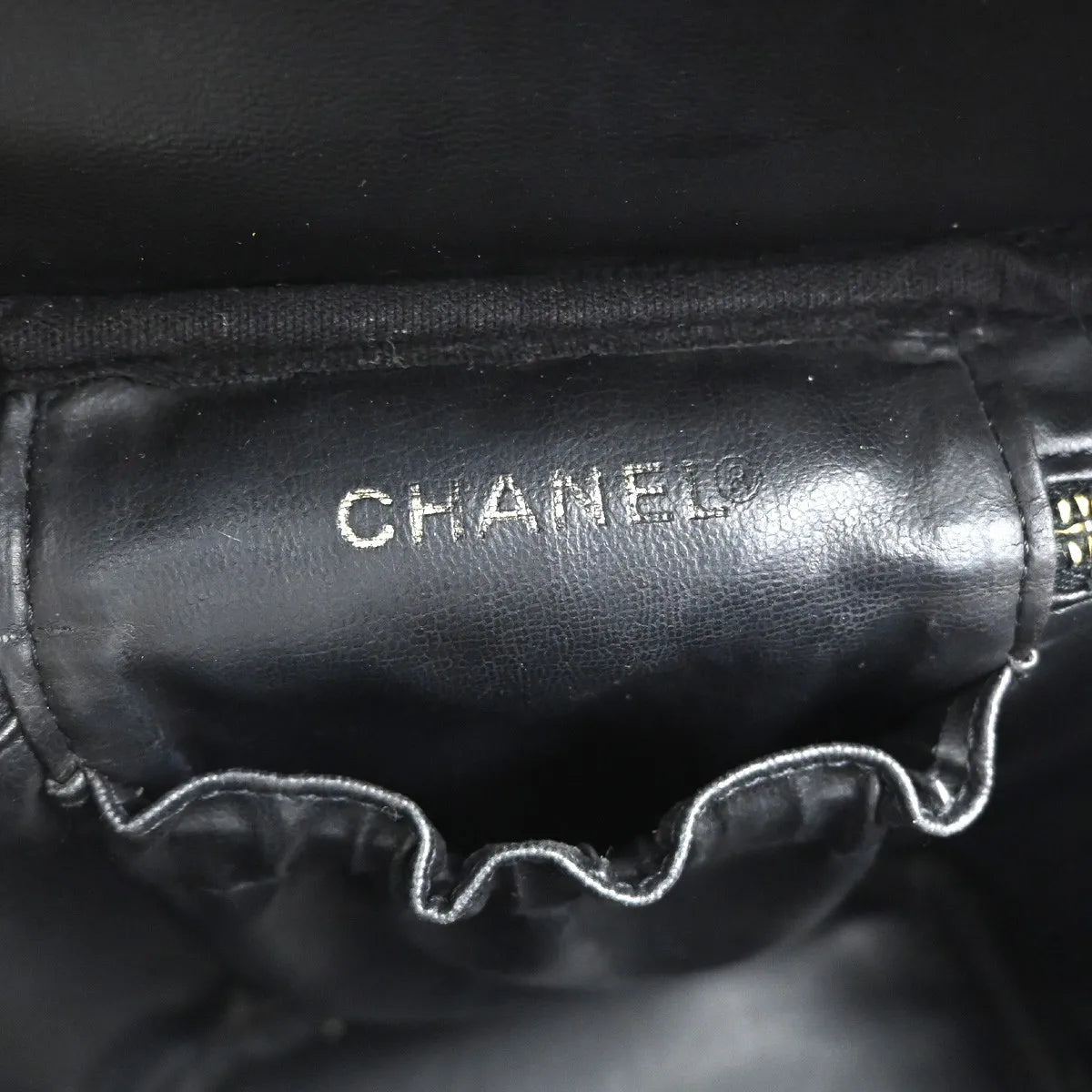 Chanel Vintage Timeless Cosmetic Case Caviar, Black, Leather, Handbag