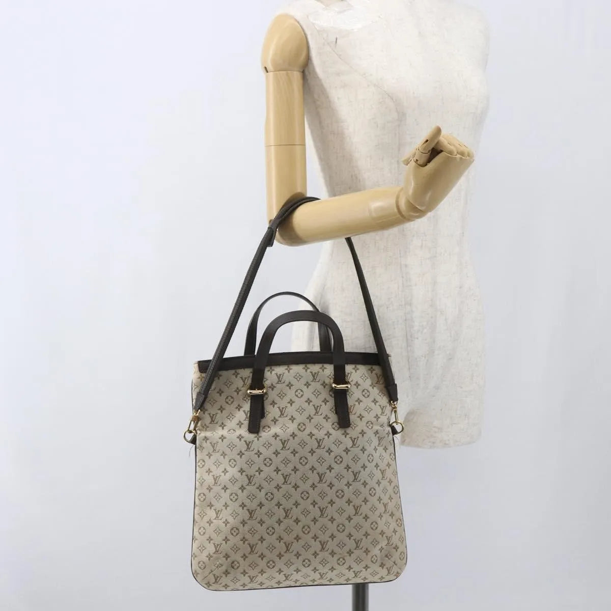 Louis Vuitton Francoise Mini lin, Khaki, Canvas, Tote Bag