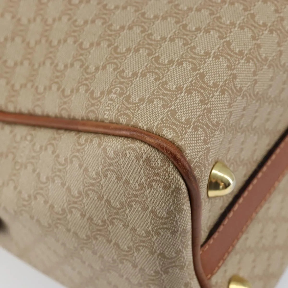 Celine Vintage Macadam Canvas, Beige, Canvas, Handbag