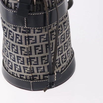 Fendi Zucchino Canvas, Navy, Canvas, Handbag