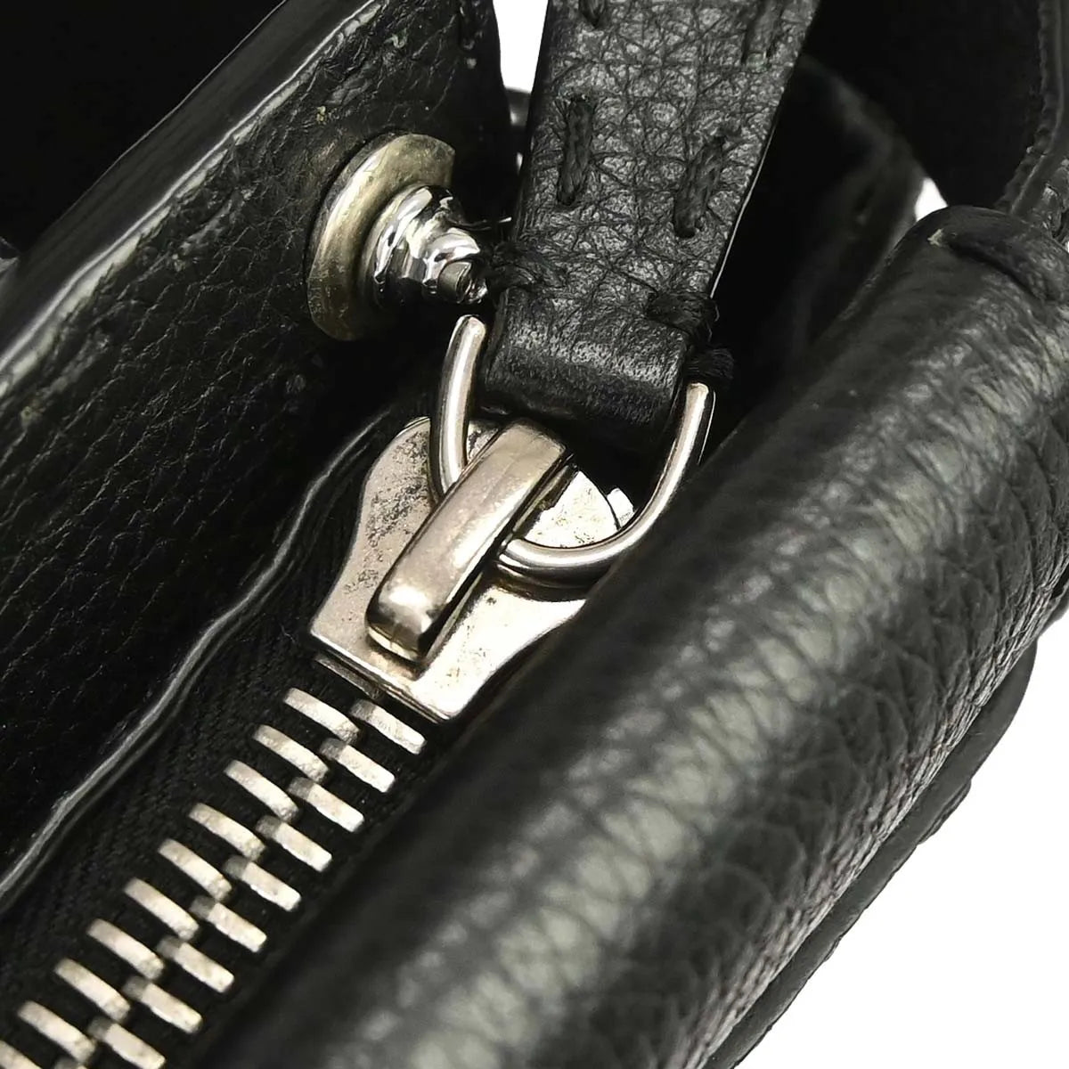 Fendi Selleria Peekaboo Fit Leather, Black, Leather, Handbag