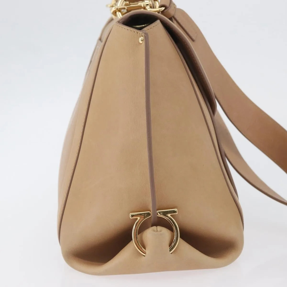 Salvatore Ferragamo Suzanna Satchel Smooth Leather, Beige, Leather, Handbag