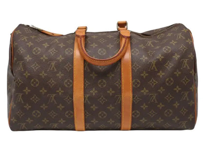 Louis Vuitton Keepall Monogram, Brown, Canvas, Travel Bag