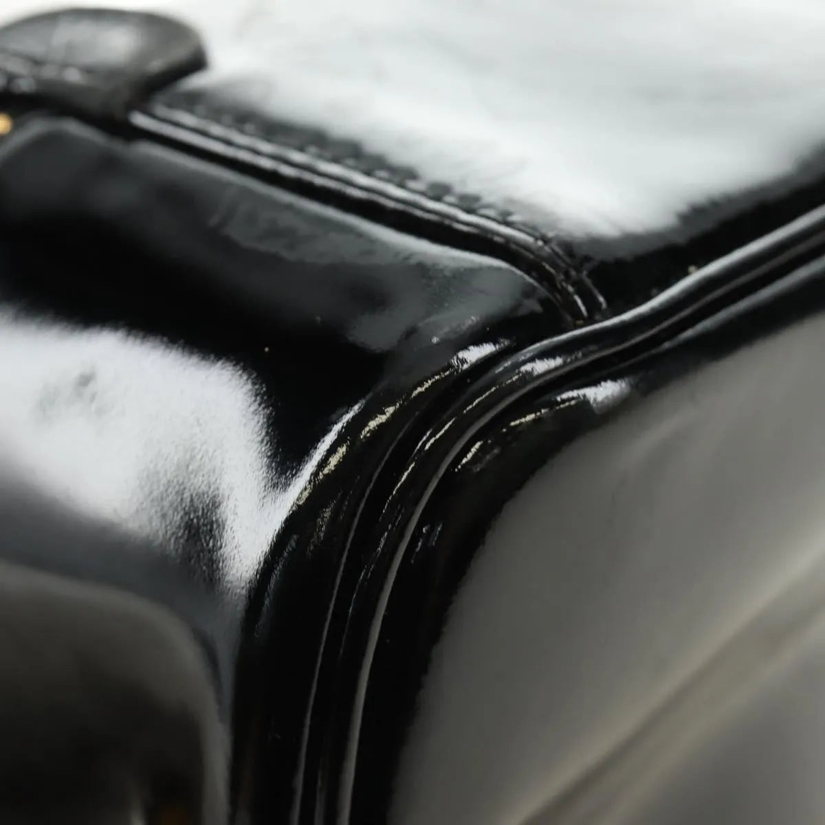 Chanel Vintage Timeless Cosmetic Case Patent, Black, Patent Leather, Handbag