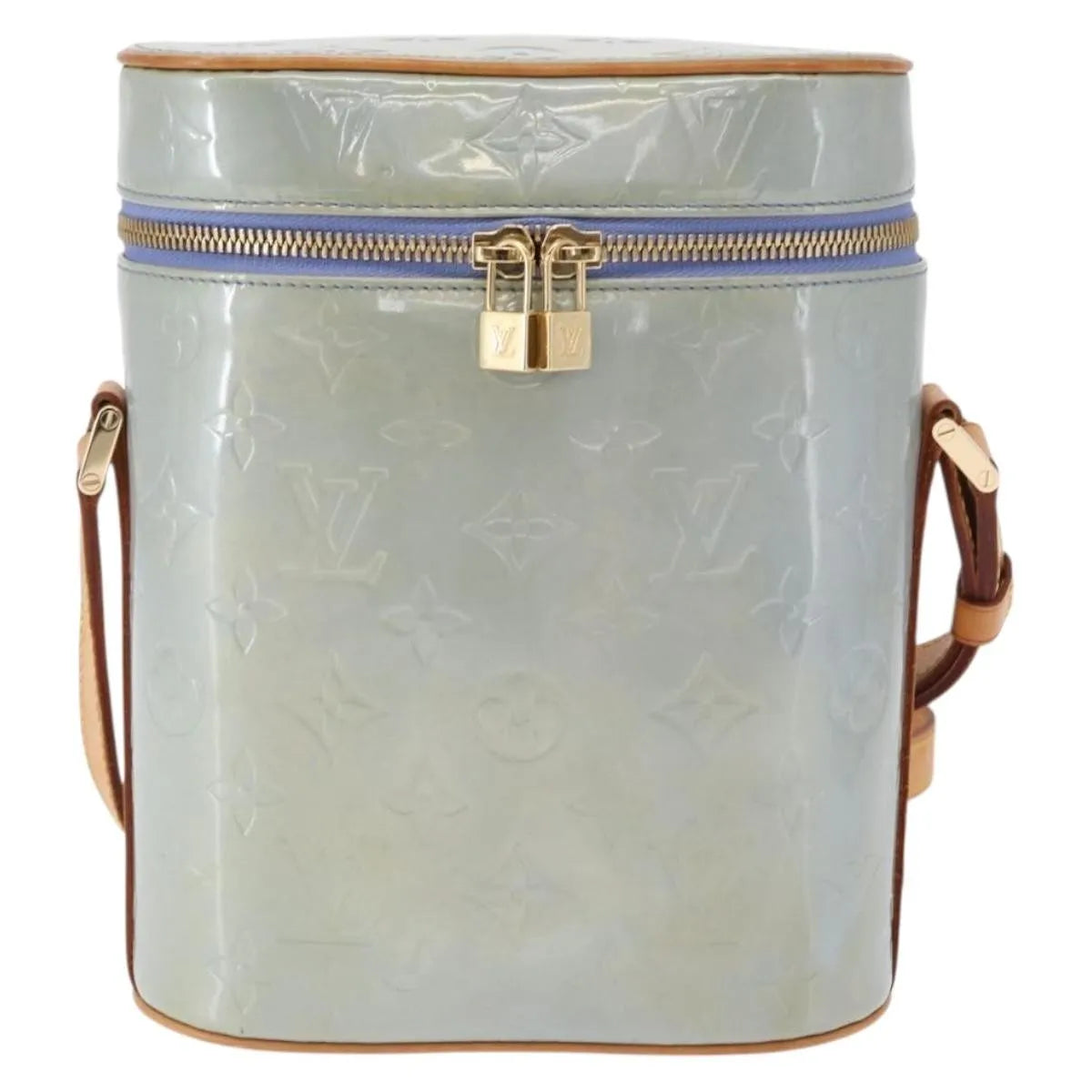 Louis Vuitton Sullivan Monogram Vernis, Blue, Patent Leather, Shoulder Bag