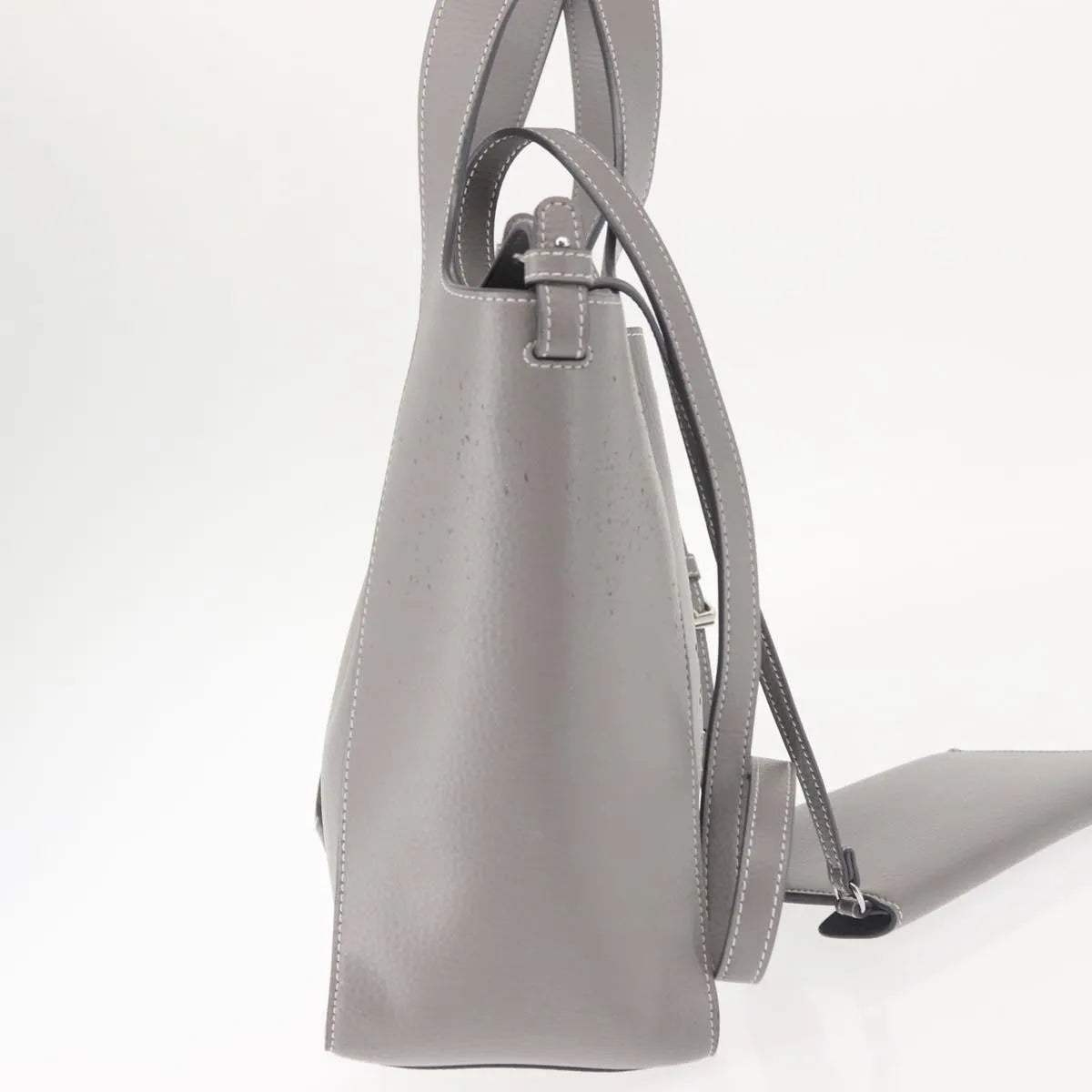 Stella McCartney Alter Tote Leather, Gray, Leather, Tote Bag