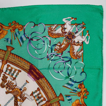Hermes Carré 90 Silk multicolor, Green, Silk, Scarf