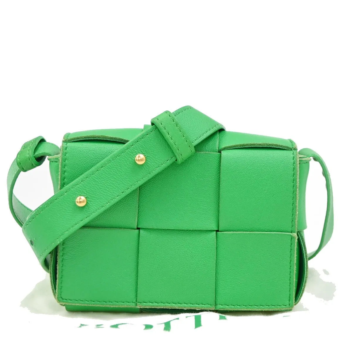 Bottega Veneta Cassette Maxi Intrecciato Leather, Green, Leather, Shoulder Bag