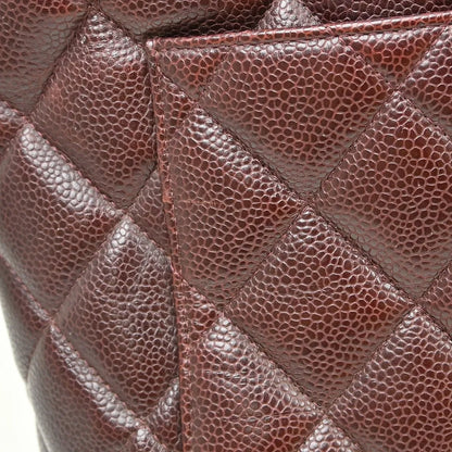 Chanel Medallion Tote Quilted Caviar, Burgundy, Leather, Tote Bag