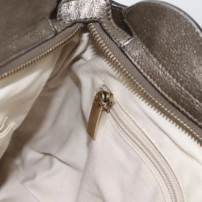 Salvatore Ferragamo Gancini Leather, Silver, Leather, Handbag