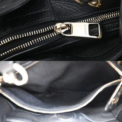 Gucci Bamboo shopper Leather, Black, Leather, Handbag