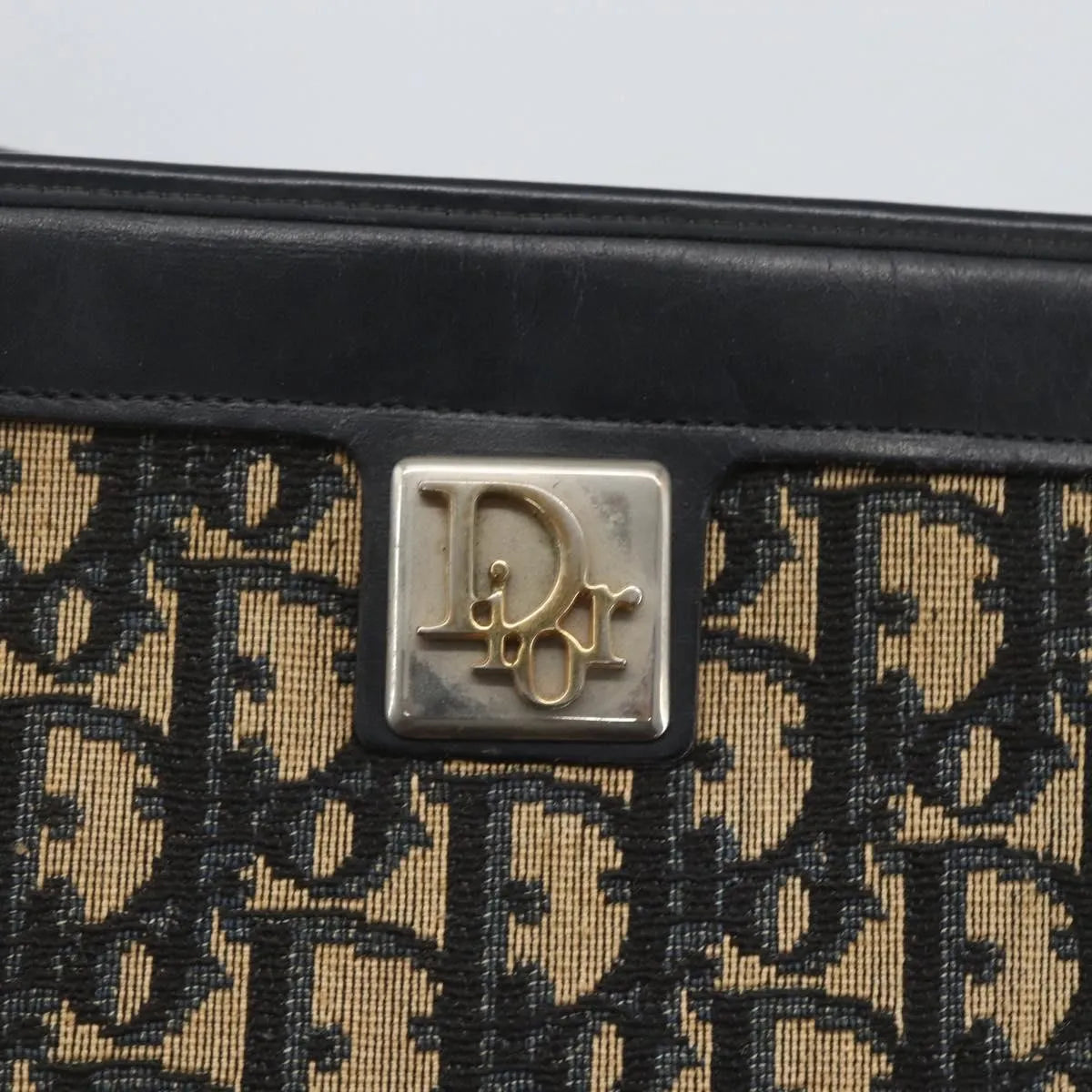 Christian Dior Vintage Trotter Canvas, Navy, Canvas, Shoulder Bag