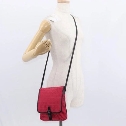 Fendi Vintage Flap Zucchino Canvas, Red, Canvas, Shoulder Bag