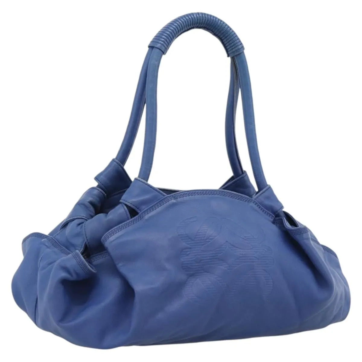 Loewe Anagram Logo Nappa Aire Hand Leather, Blue, Leather, Handbag