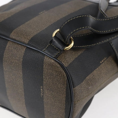 Fendi Vintage Pequin Logo Coated Canvas, Brown, Canvas, Backpack