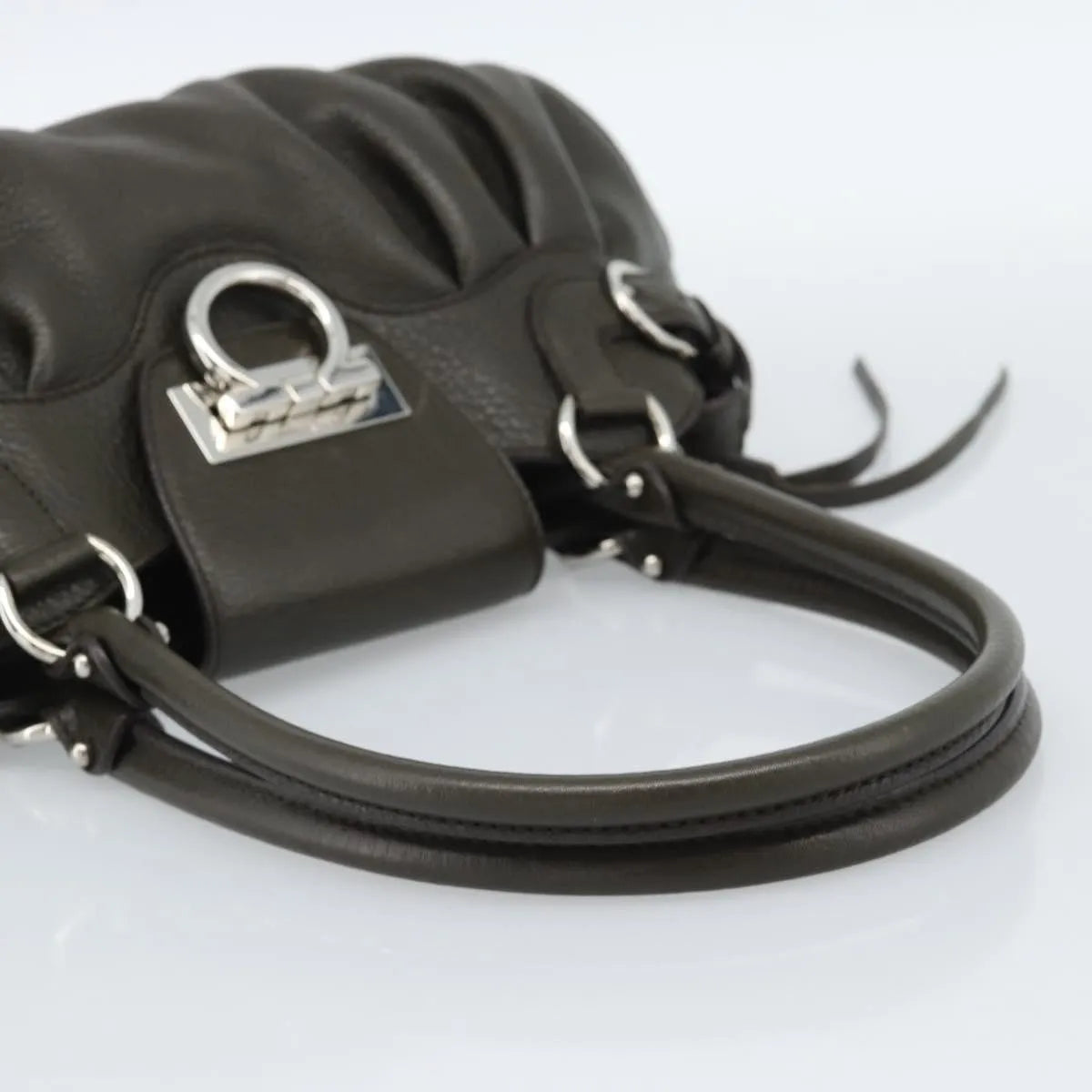 Salvatore Ferragamo Marisa Leather, Khaki, Leather, Handbag